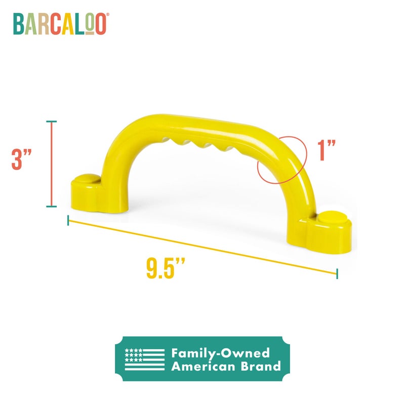 Barcaloo Playground Safety Handles - Outdoor Yellow Grab Handle Bars, Plastic Tree House or Playhouse Accessories, Backyard Playset Equipment Replacement Safety Parts for Monkey Bars, Jungle Gym, and More - Image 2